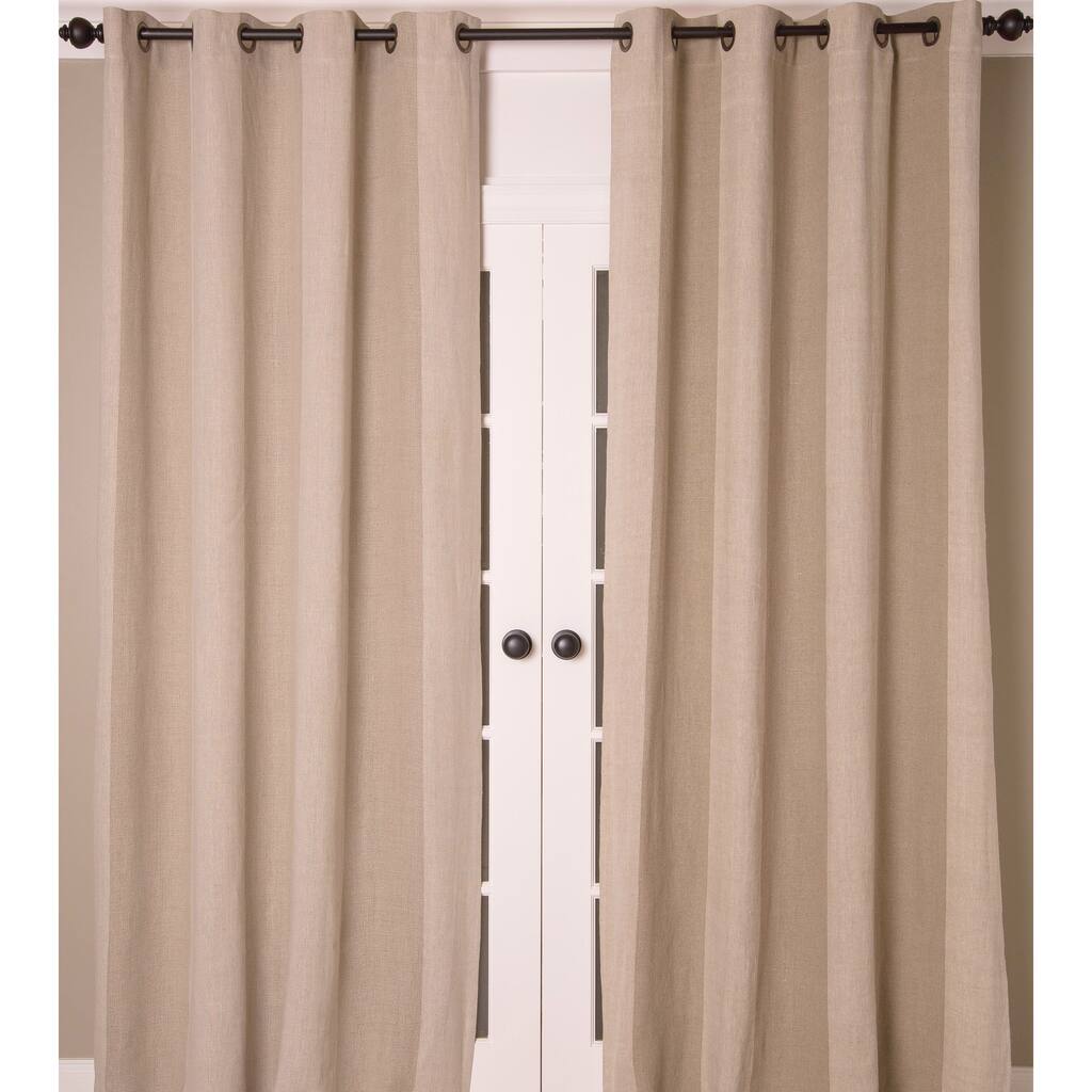 India's Heritage Linen Stripes Curtain Panel - Single Curtain Panel