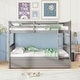 preview thumbnail 4 of 8, Costway Full over Full Bunk Bed Platform Wood Bed with Trundle &