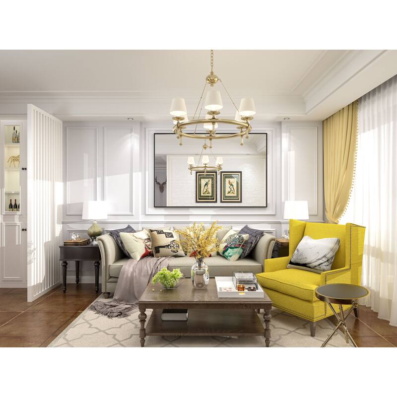 Aluminum Alloy Framed French Cleat Mounted Tempered Glass Wall Vanity Mirror