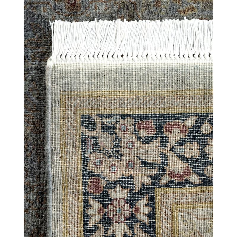 Overton Hand Knotted Wool Vintage Inspired Modern Contemporary Overdyed Gray Runner Rug - 2' 6" x 12' 3"