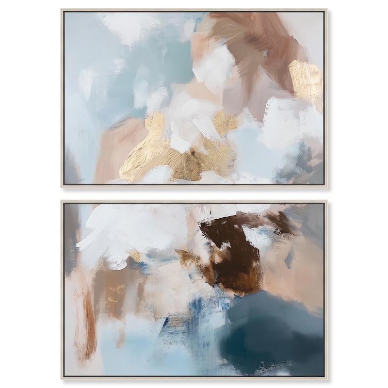 Mother Earth II Canvas Set of 2 by Art Remedy - 36" x 24" - Silver