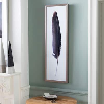 Amma Framed Printed Feather 35x12-inch Wall Art