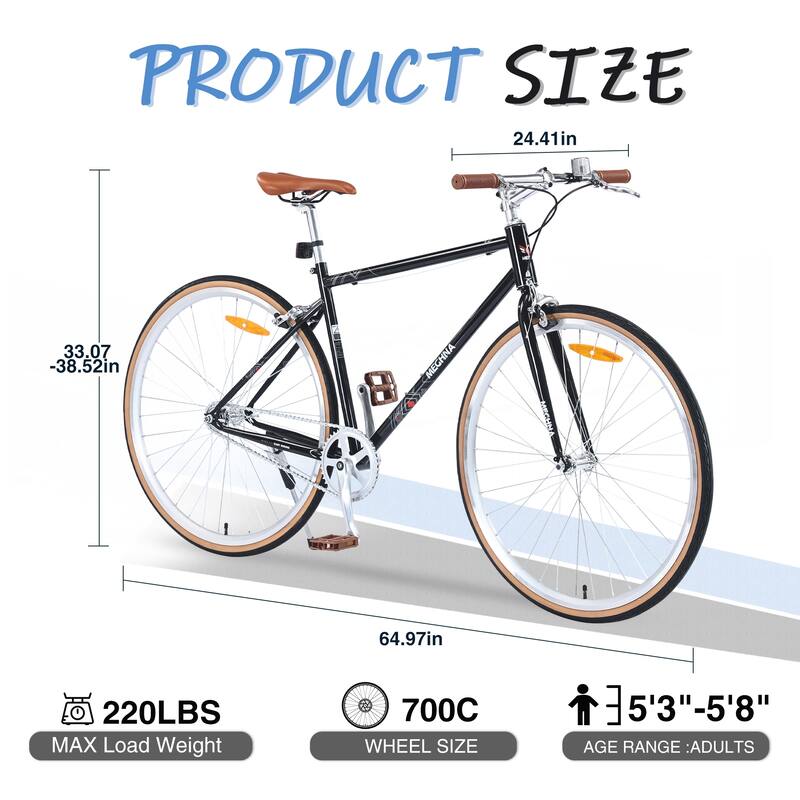 Single Speed Retro style 700C Road Bik