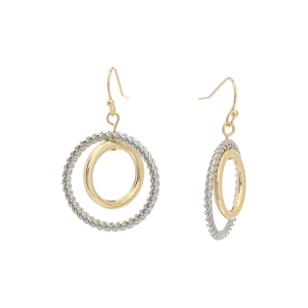 Juvell Two Tone Gold Plated Brass Dangling Link Earrings - N/A