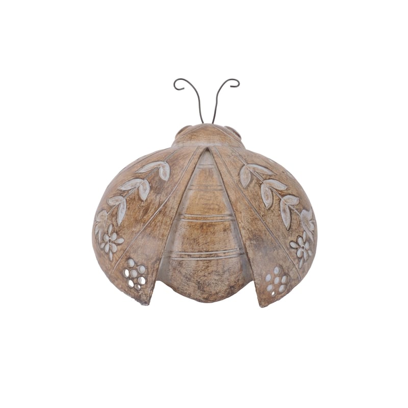 Etched Floral Insect Shelf Sitter Decorations - 7" - Brown - Set of 4