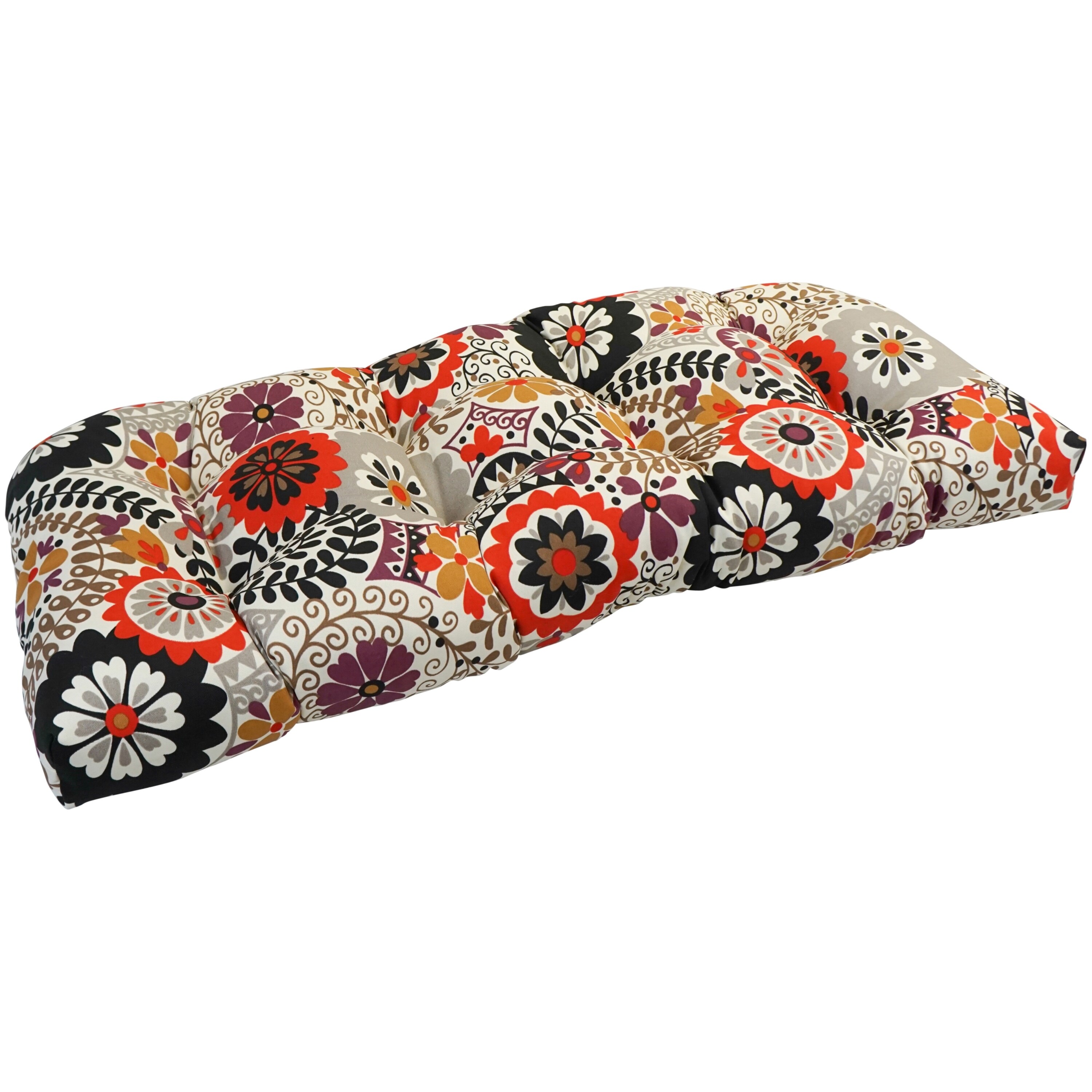 42 inch Rounded Back Tufted Outdoor Loveseat Bench Cushion Bed Bath Beyond 37420341