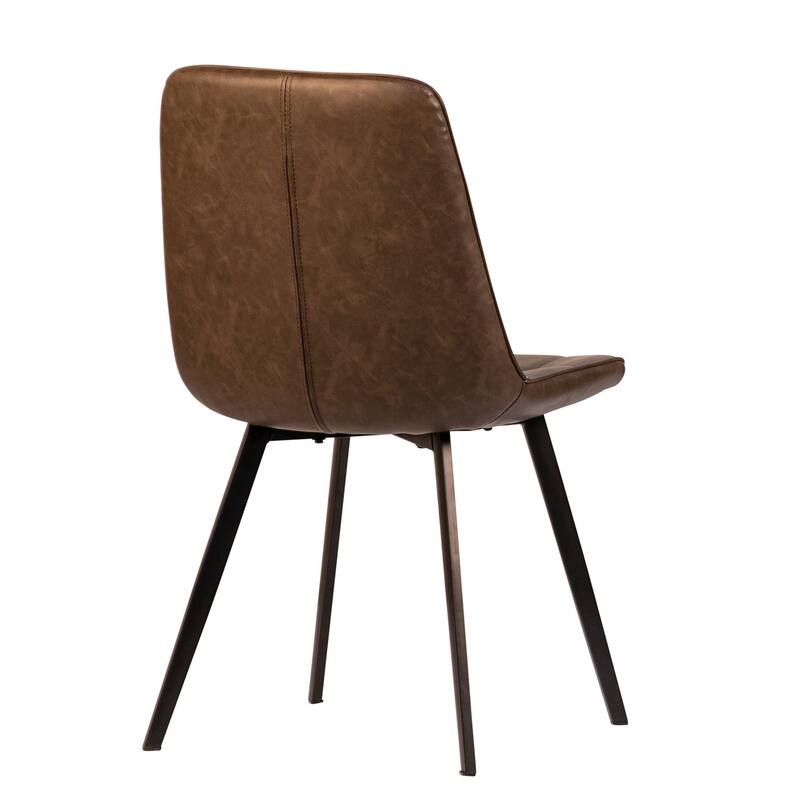 Ridgeway PU Leather Upholstered Dining Chair, Brown (Set of 2)