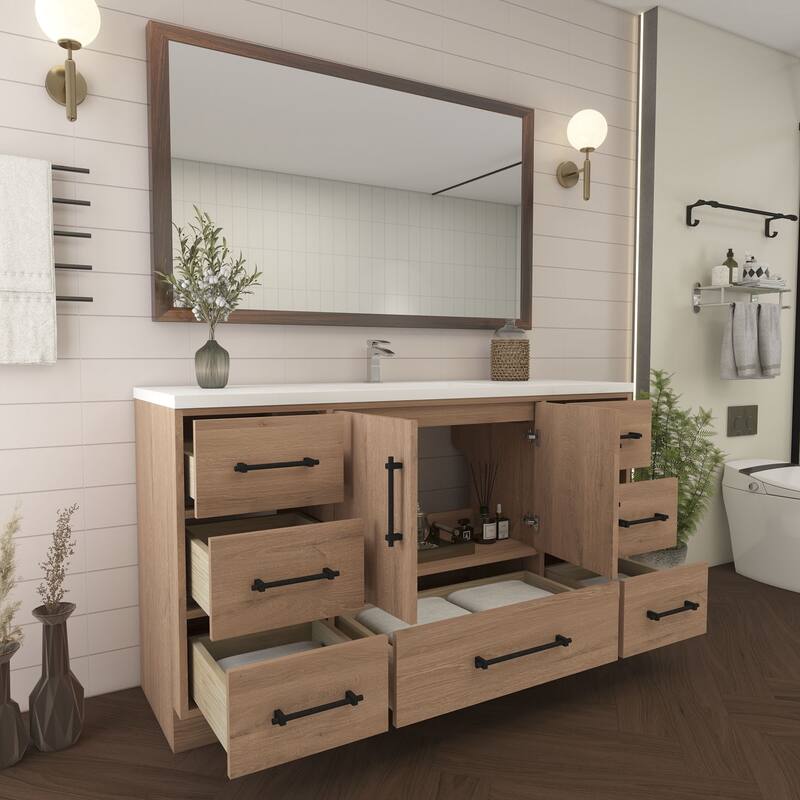 Victoria 60'' Freestanding Vanity with Single Reinforced Acrylic Sink - 59.5