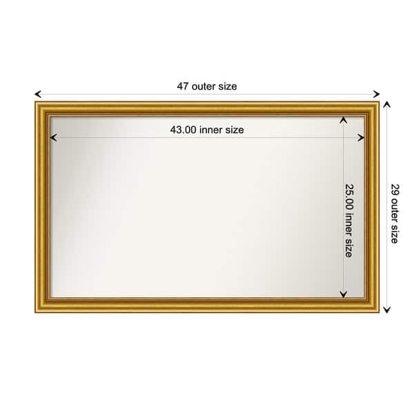 dimension image slide 88 of 93, Wall Mirror Choose Your Custom Size - Extra Large, Townhouse Gold Wood