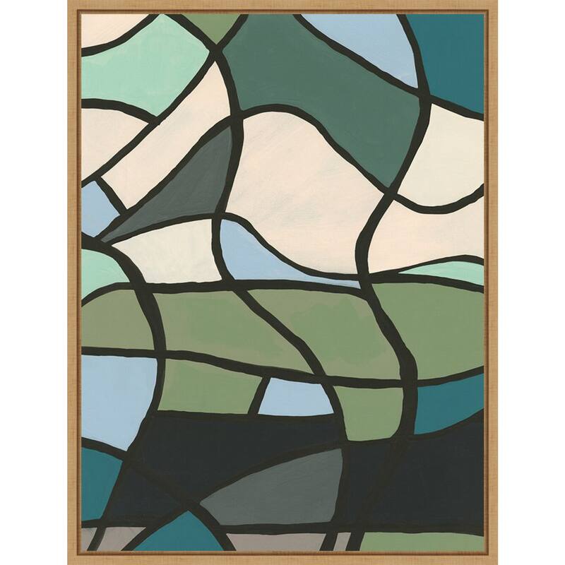 Amanti Art Multicolor Stained Glass II by Regina Moore Framed Canvas Wall Art Print - Sylvie Maple