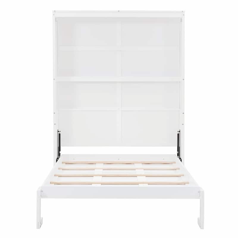 Full/Queen Size Murphy Bed Wall Bed with Shelves