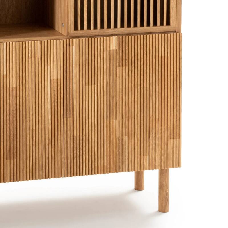 Bilbao Oak/Black Storage Bookcase