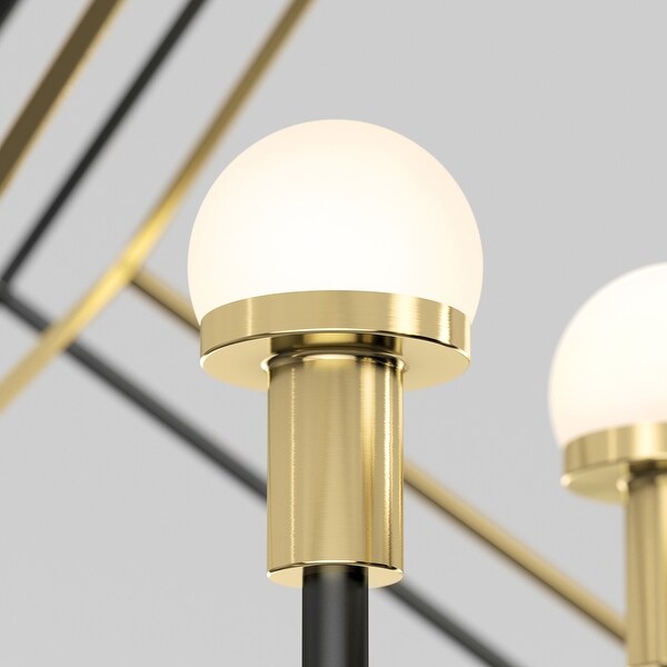 Artika Peyton Modern Mid-Century Chandelier, Black and Gold
