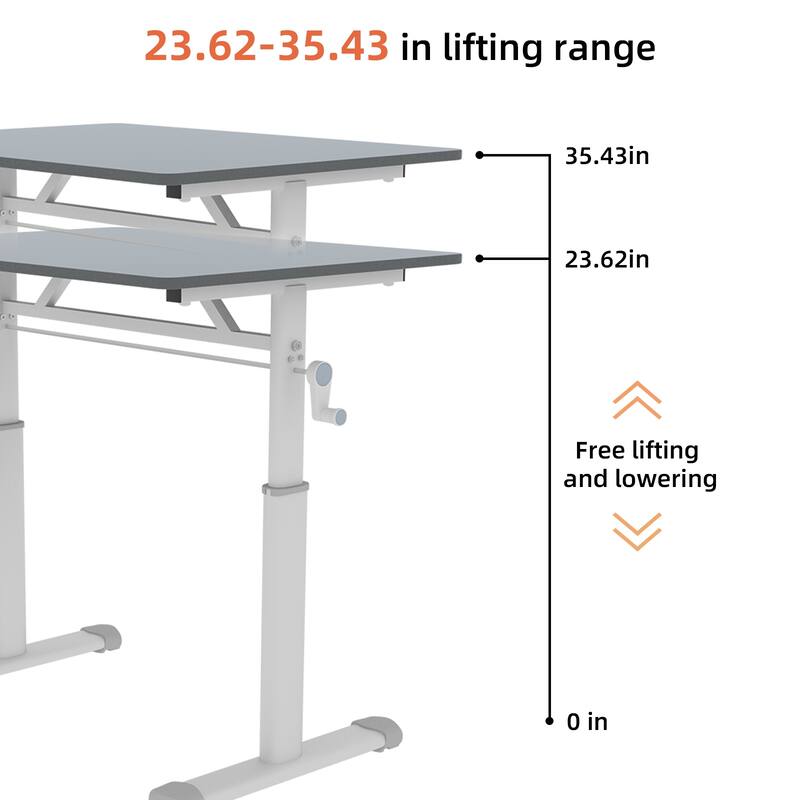 Adjustable Study Desk for Kids & Adults - Height-Adjustable, Multi-Purpose Home/Office Desk, Compact Design