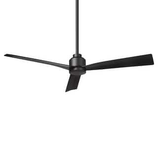 Clean Indoor and Outdoor 3-Blade 54in Smart Compatible Ceiling Fan in Matte Black with Remote Control
