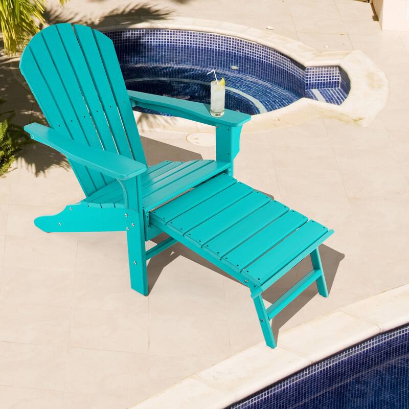 Gymax Set of 2 Patio Adirondack Chair HDPE Outdoor Lounge Chair w/