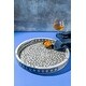 preview thumbnail 1 of 5, GAURI KOHLI Jodhpur Mother of Pearl Decorative Tray - Gray, 18" Grey