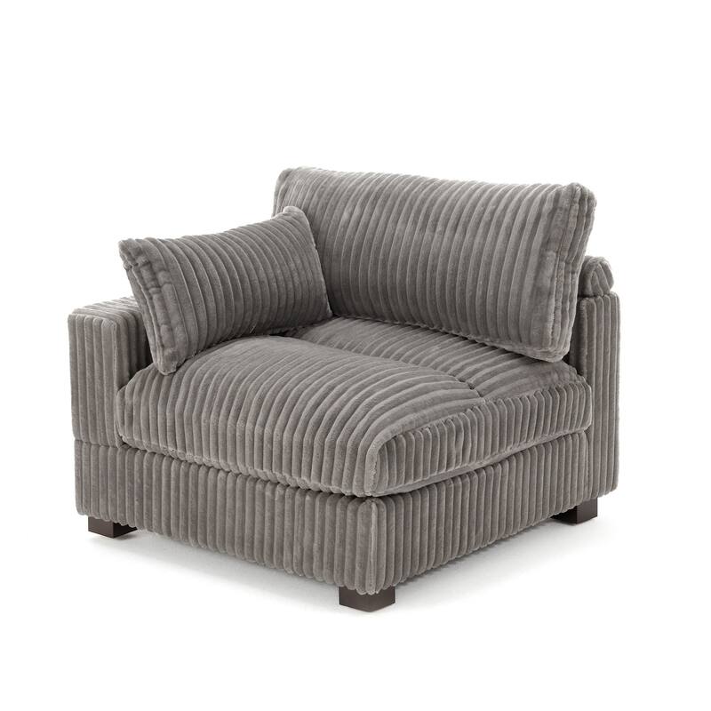 Plush Flannel Modular Sectional Sofa for Living Room