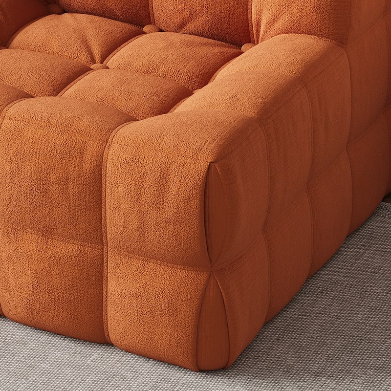 JASIWAY Modern Corduroy Fabric Upholstered Sofa