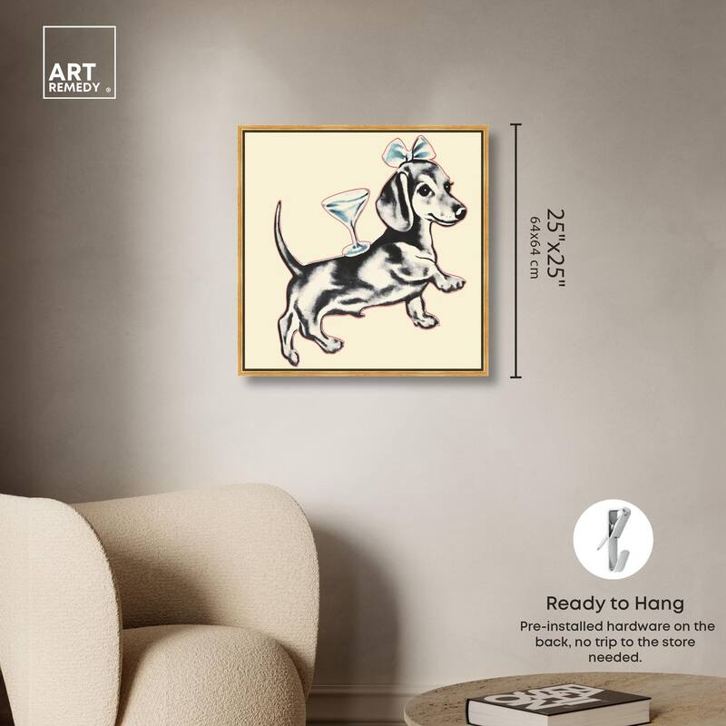 Martini Pup II Canvas by Art Remedy
