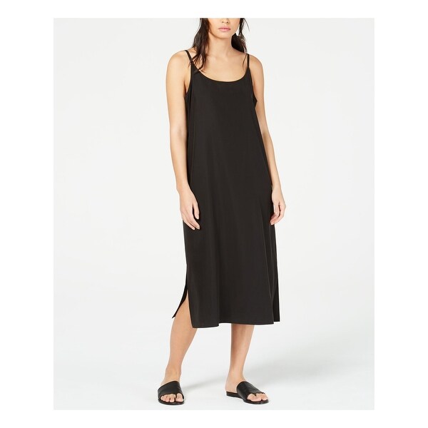 black shift dress midi