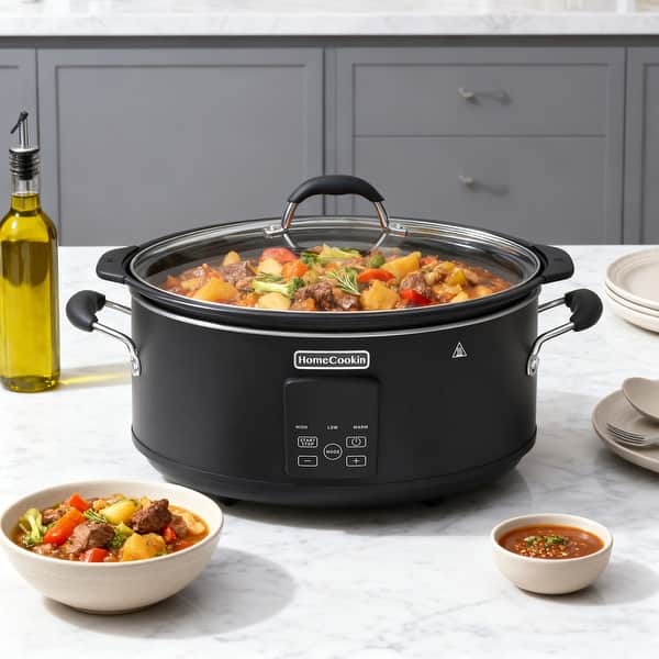 slide 2 of 48, 10qt Large Capacity Digital Slow Cooker with Aluminum Pot