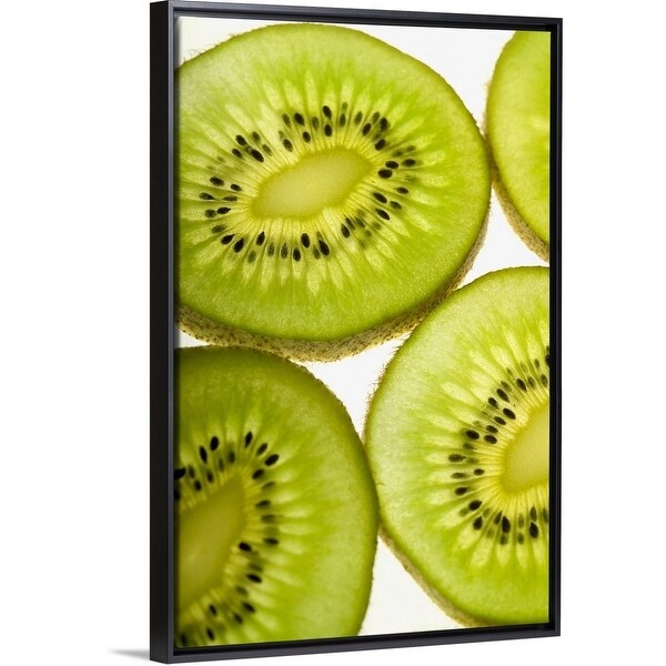Extreme Close Up Of Four Pieces Of Sliced Kiwi Fruit Multi Color