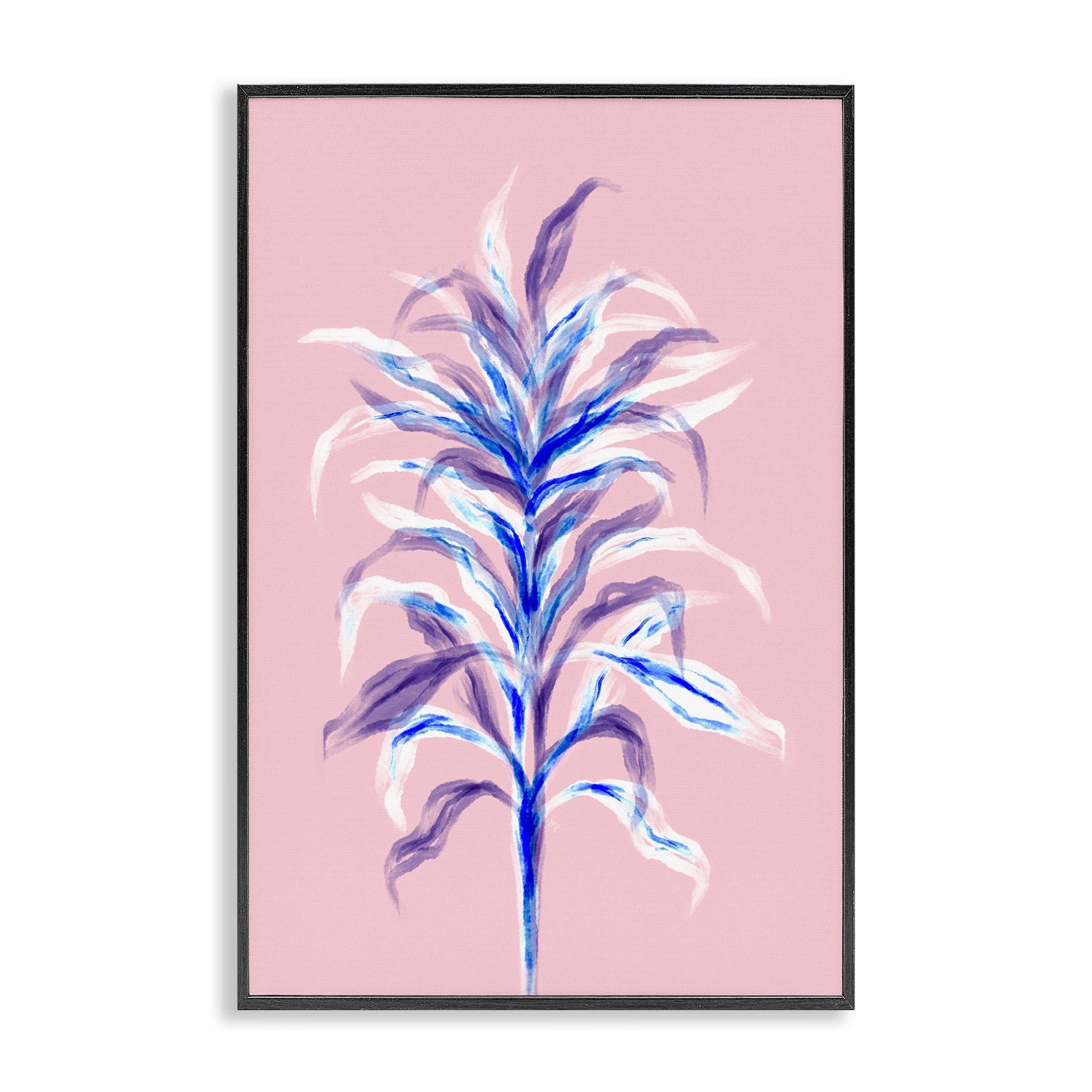 Stupell Pink Bamboo with Leaves Framed Giclee Art Design By Martina Pavlova
