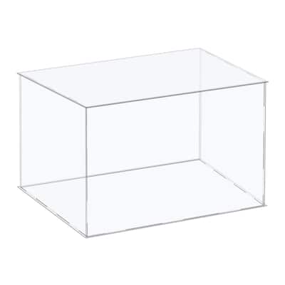Acrylic Display Case Plastic Cube Storage Box Clear Assemble Showcase