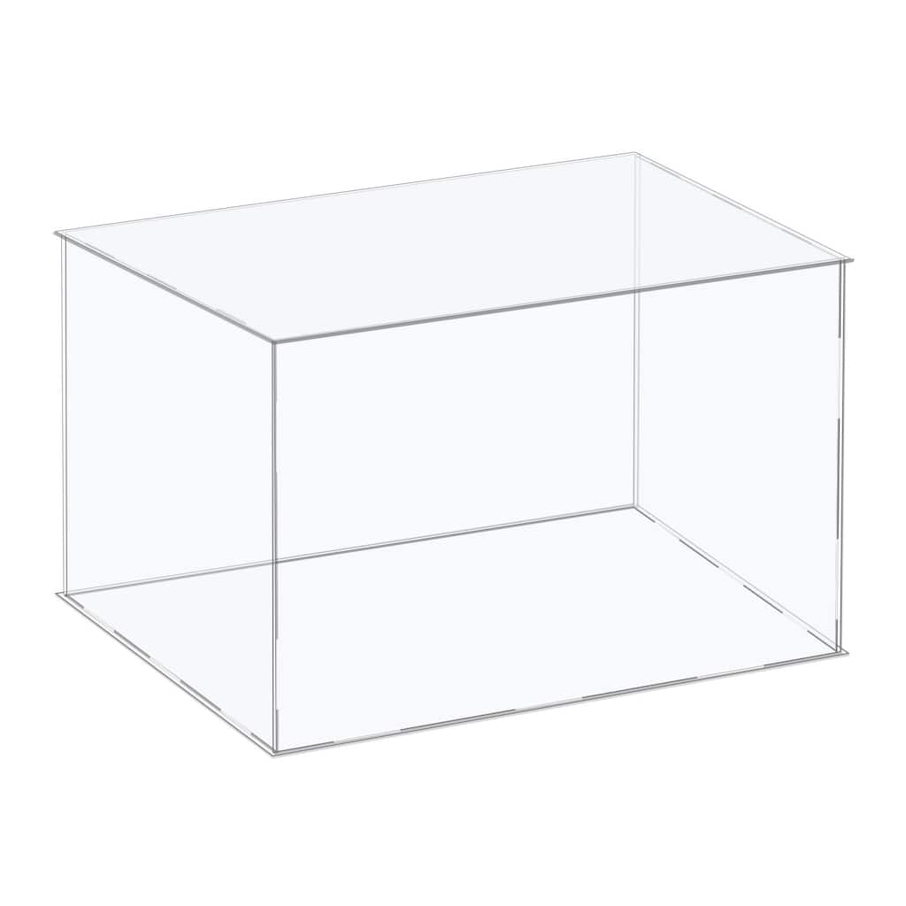 Acrylic Display Case Plastic Cube Storage Box Clear Assemble Showcase