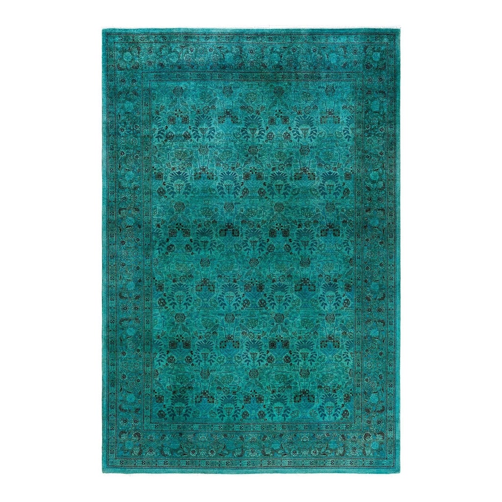 Fine Vibrance One-of-a-Kind Hand-Knotted Area Rug - Blue, 6' 2" x 9' 2" - 6' 2" x 9' 2"