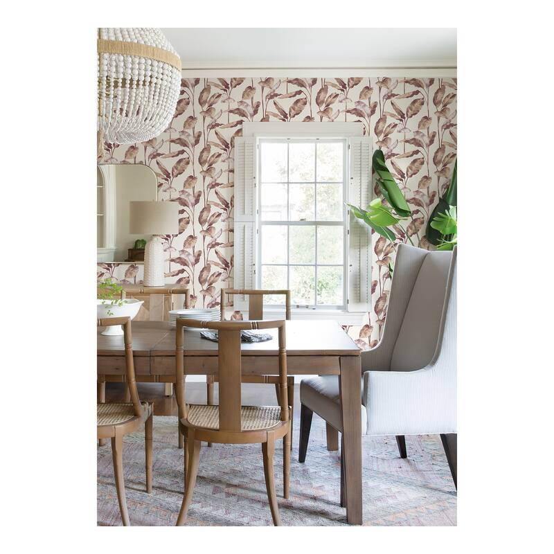 Mauve Banana Leaf Peel & Stick Wallpaper