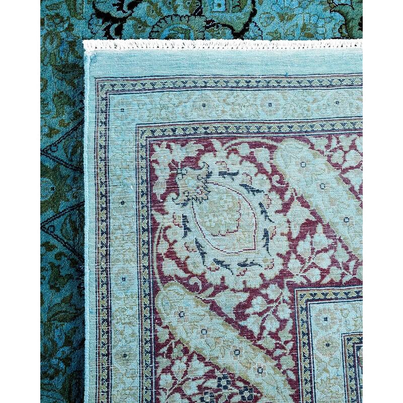 Overdyed, One-of-a-Kind Hand-Knotted Area Rug - Blue - 8' 1" x 15' 4"