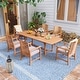 preview thumbnail 13 of 16, MAISON ARTS Patio Solid Acacia Wood Expandable Dining Table for 6/8 People