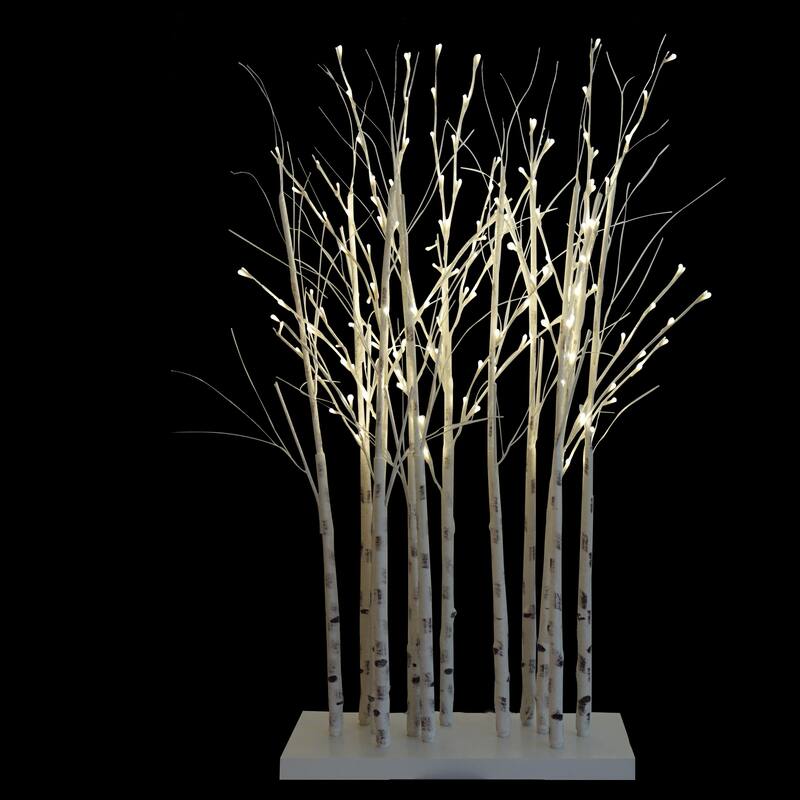 4' LED Lighted White Birch Twig Tree Cluster Outdoor Christmas Decoration