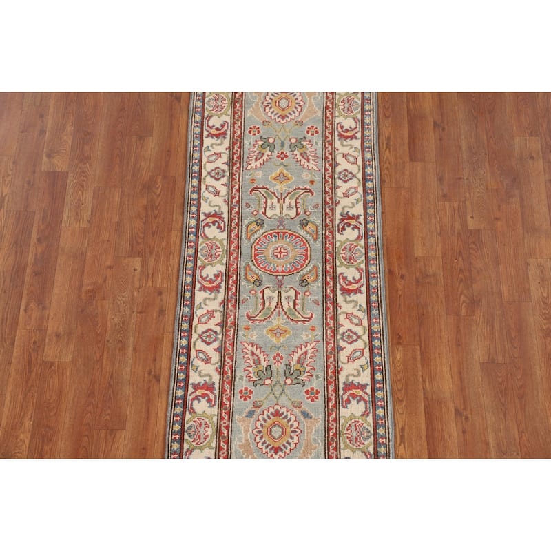 Traditional Kazak Runner Rug Hand-Knotted Wool Carpet - 2'0" x 5'8"
