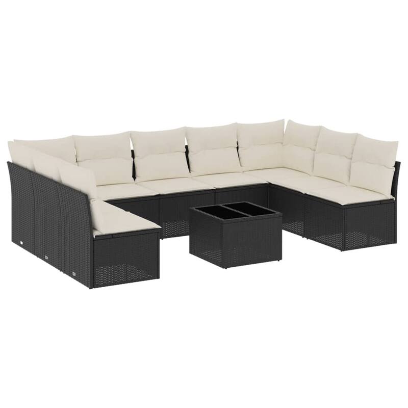 vidaXL Garden Sofa Set Black