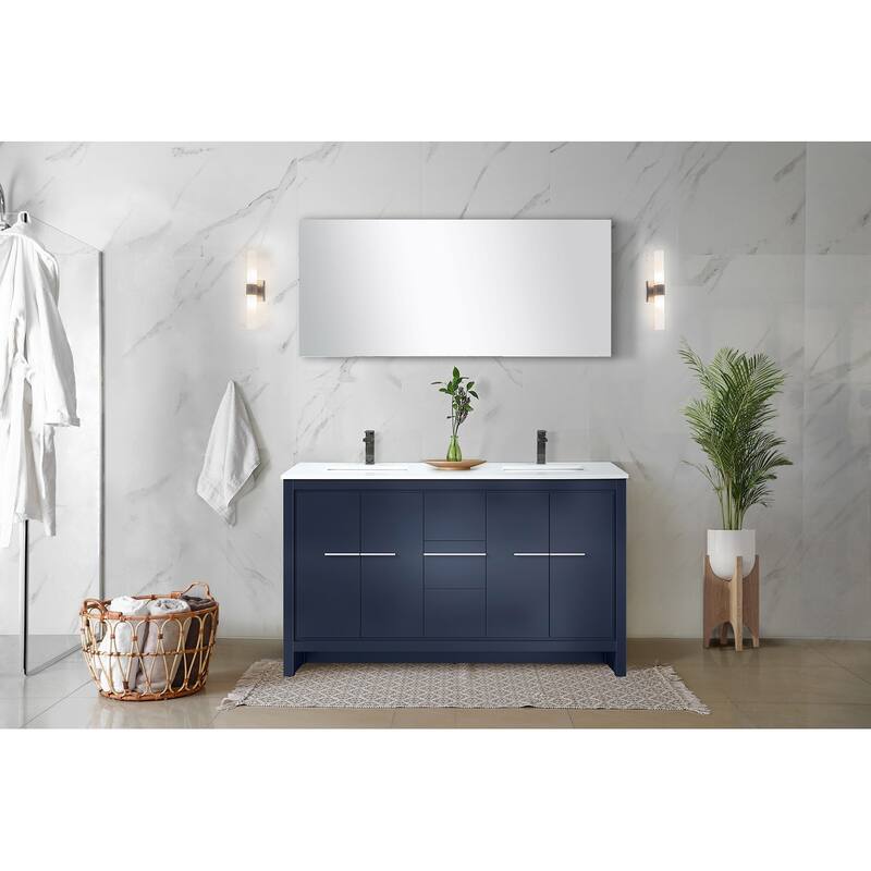 Lafarre Bath Vanity with Quartz Top, Sink, Mirror and Chrome Faucet