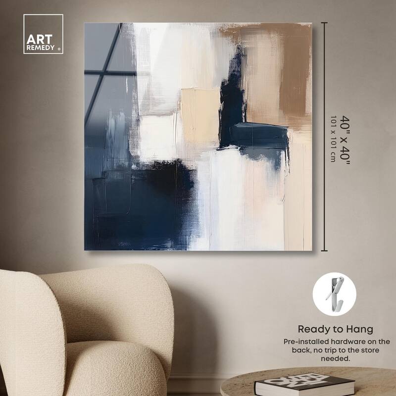 Blue Mood Depth I Acrylic by Art Remedy, Ready to Hang