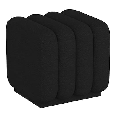 Contemporary Boucle Fabric Small Square Ottoman