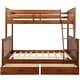 preview thumbnail 7 of 7, Twin-Over-Full Bunk Bed with Ladders and Two Storage Drawers(Can Be Separated), Walnut