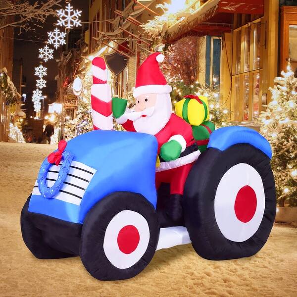 Shop Costway 6 Indoor Outdoor Inflatable Santa On Truck Christmas