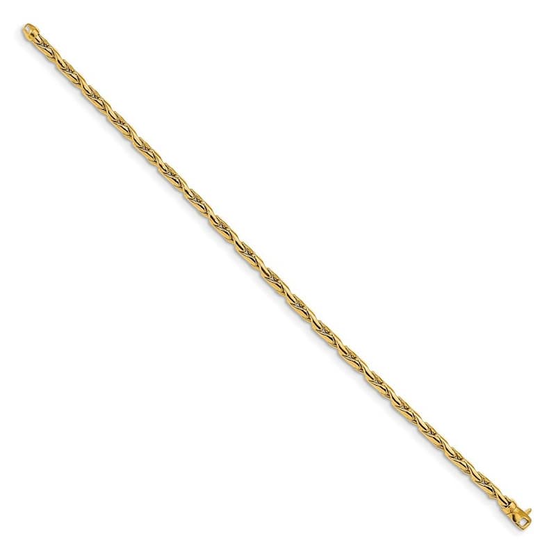 Curata 14k Yellow Gold 3.25mm Polished Fancy Link Bracelet 7.5 Inch