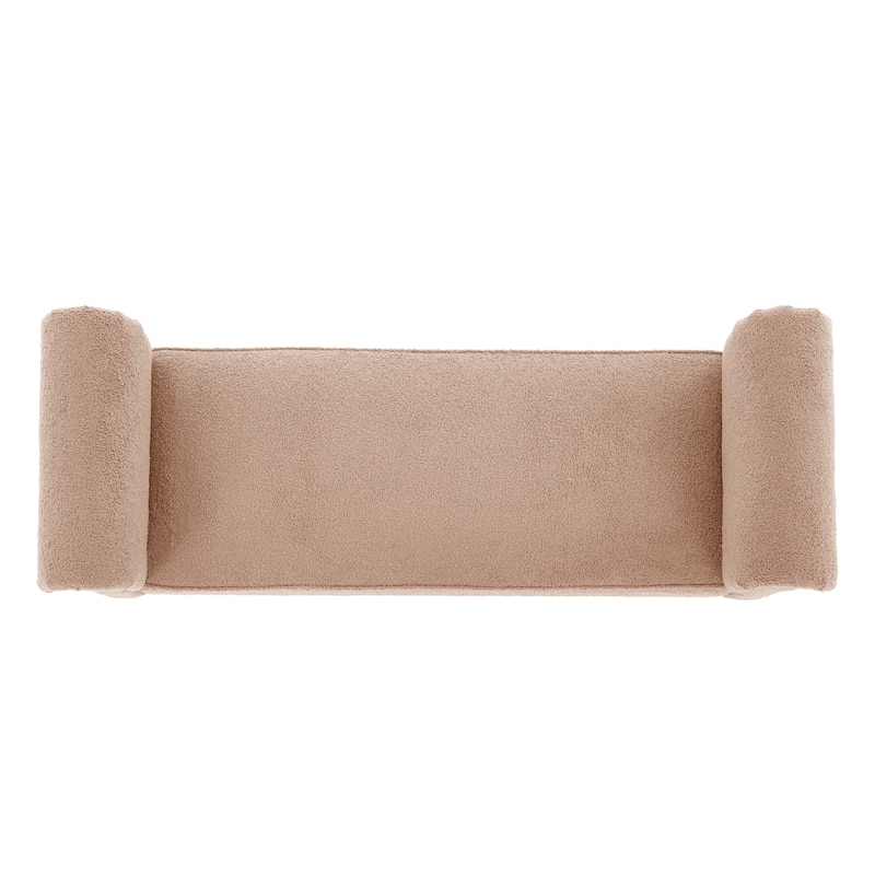 Christopher Knight Home - Elric Teddy Upholstered Bench with Rolled Arms and Solid Wood Legs