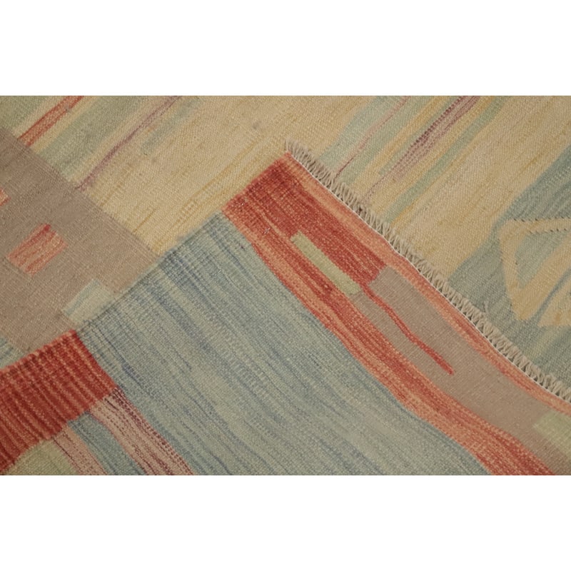 Hand Woven Oriental 100% Wool Carpet Southwestern Tribal Yellow & Gold Kilim Area Rug - 12' 2'' X 9' 5''