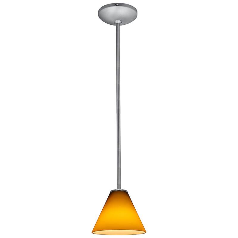 Access Lighting Martini 1 Light LED Pendant - 7" Wide with Amber Glass