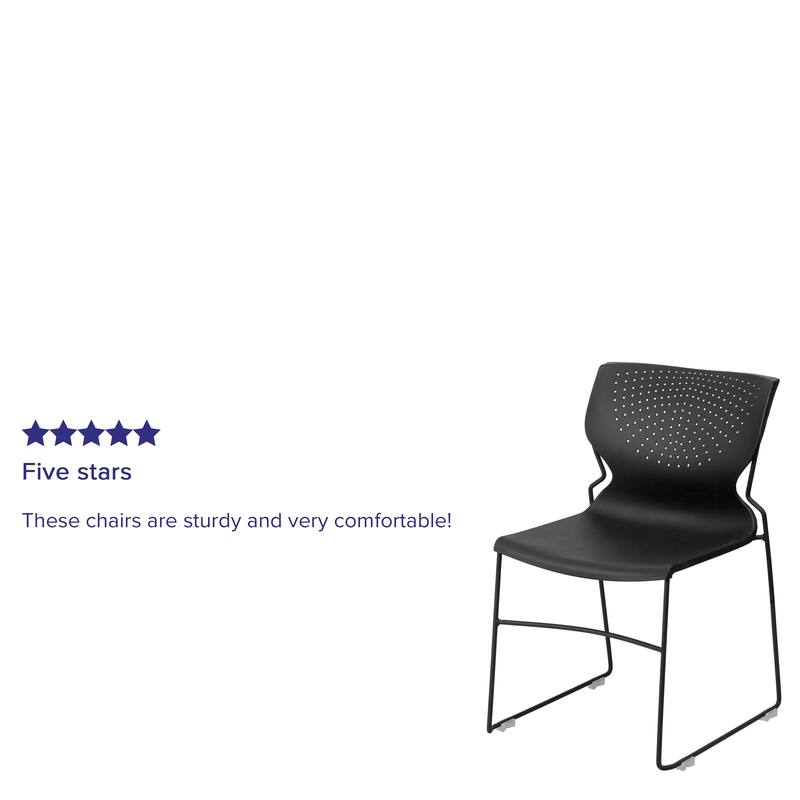 661 lb. Capacity Full Back Stack Chair with Powder Coated Frame