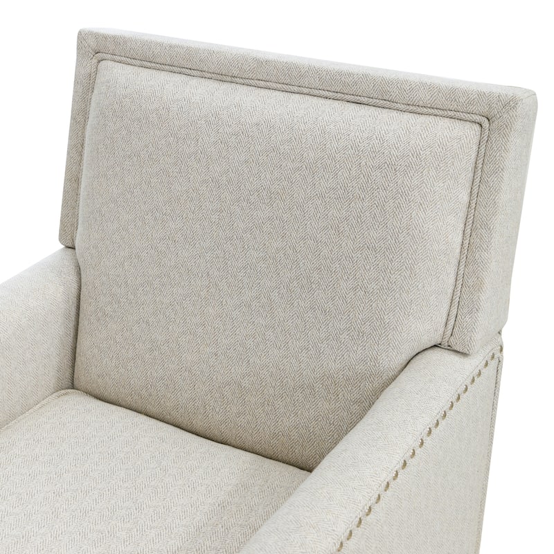 LUE BONA Linen Upholstered Modern Accent Chair Armchair with Pillow for Living Room - 25.6 in.W x 30.7 in.D x 35 in.H