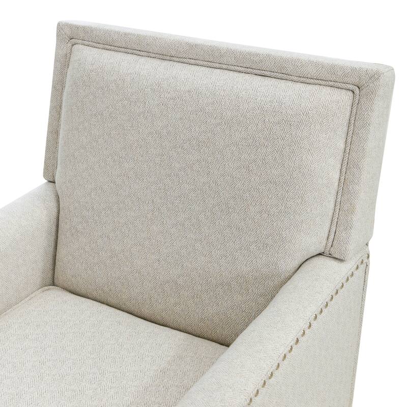 Modern Fabric Accent Chair with Upholstered Armrest Wooden Legs and Pillow for Living Room