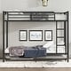 preview thumbnail 10 of 22, Black Metal Bunk Bed with Twin Size Trundle